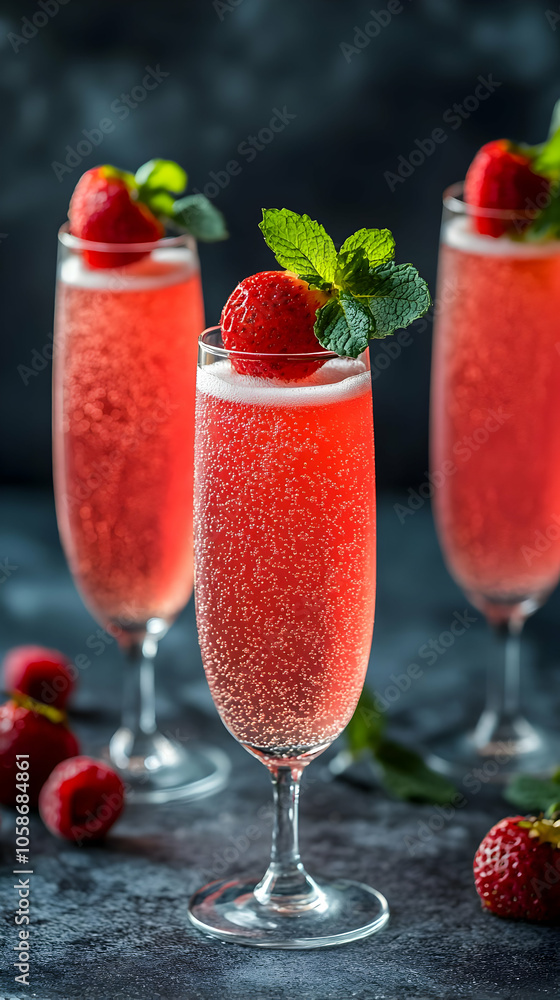 Strawberry Mint Cocktails Photo Strawberry Mint Cocktails Photo