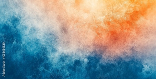 Abstract Watercolor Background: Blue and Orange Hues