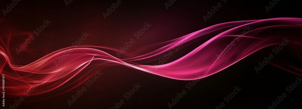 Abstract Pink Smoke on Black Background - Dynamic Flowing Lines Abstract Pink Smoke on Black Background - Dynamic Flowing Lines