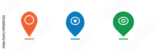 Location icon colorful icons map pointer pin sign symbol outline destination place address navigation locator. Location pin icon.