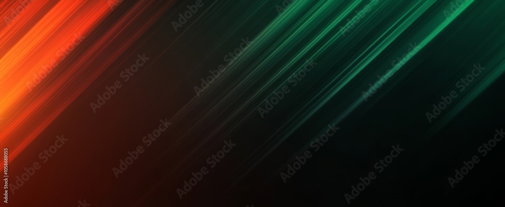 Fototapeta premium Abstract Geometric Lines in Red and Green - Minimalist Digital Art Background