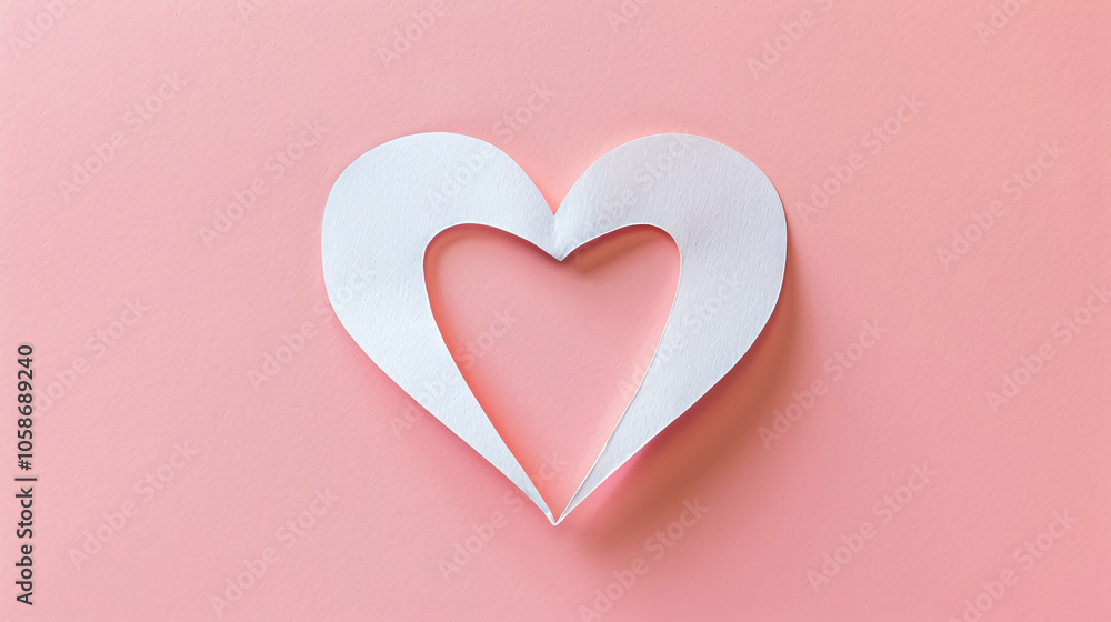 Paper heart shape on a pink background. Paper heart shape on a pink background.