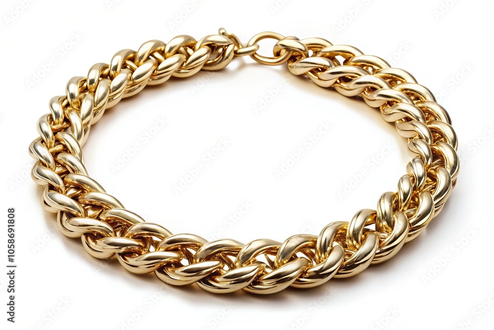 Obraz premium Elegant Chain Necklace on White Background - Jewelry, Fashion Accessories, Gold Chain, Silver Necklace, Luxury, Stylish, Close-Up 