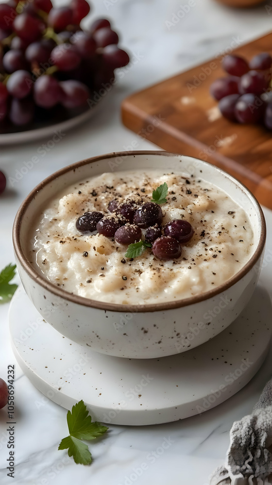 Photo of Creamy Grape and Parsley Soup in Bowl Photo of Creamy Grape and Parsley Soup in Bowl