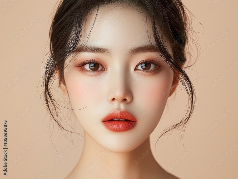Captivating Korean Woman with Soft Elegant Makeup and Alluring Beauty Captivating Korean Woman with Soft Elegant Makeup and Alluring Beauty