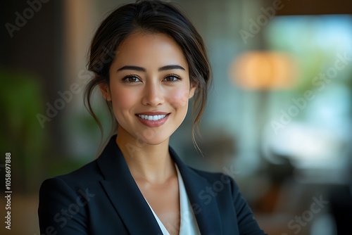 Confident Businesswoman in Modern Attire