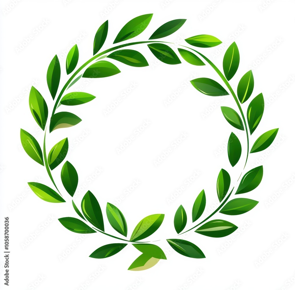 Green Laurel Wreath. Green Laurel Wreath.