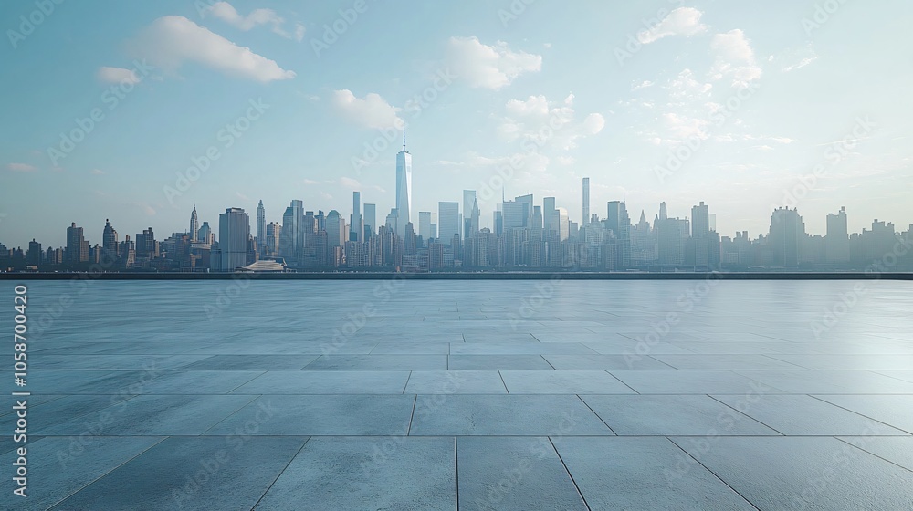 Manhattan, Dubai, Shanghai, and Hong Kong City Centers with Platforms, Roads, Parking Lots, and Brick Pavements for Car Advertisement Background Manhattan, Dubai, Shanghai, and Hong Kong City Centers with Platforms, Roads, Parking Lots, and Brick Pavements for Car Advertisement Background