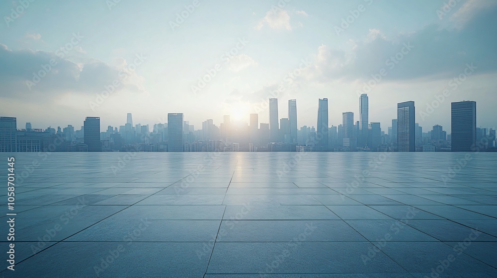 Manhattan, Dubai, Shanghai, and Hong Kong City Centers with Platforms, Roads, Parking Lots, and Brick Pavements for Car Advertisement Background Manhattan, Dubai, Shanghai, and Hong Kong City Centers with Platforms, Roads, Parking Lots, and Brick Pavements for Car Advertisement Background