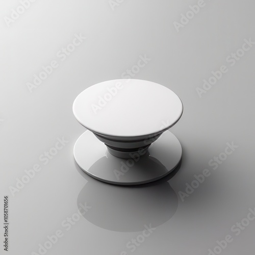 A realistic image of a blank popsocket with a smooth, round surface, perfect for custom designs or logos. Soft lighting emphasizes the popsocket without reflections, ideal for branding showcase. photo