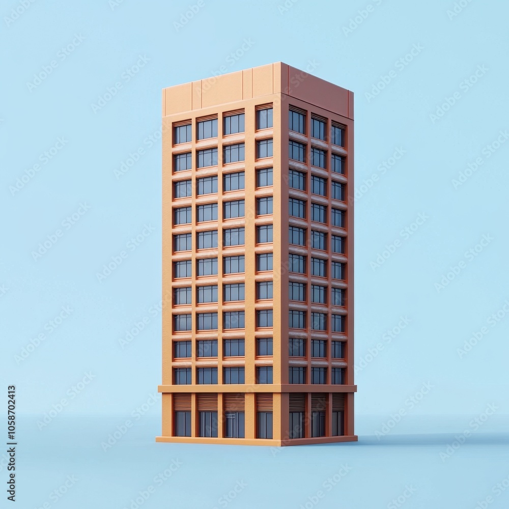 Minimalist Architectural Skyscraper Against a Serene Sky Minimalist Architectural Skyscraper Against a Serene Sky