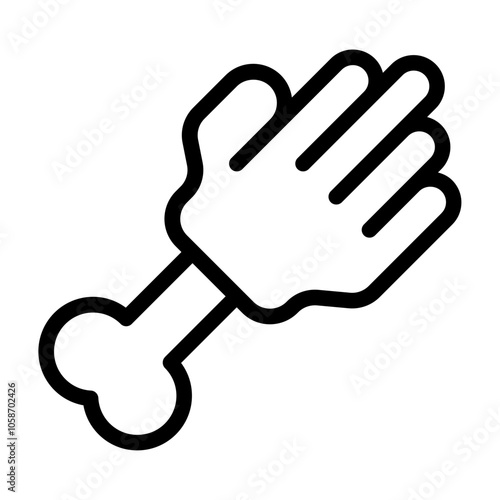 Hand Leg Line Icon
