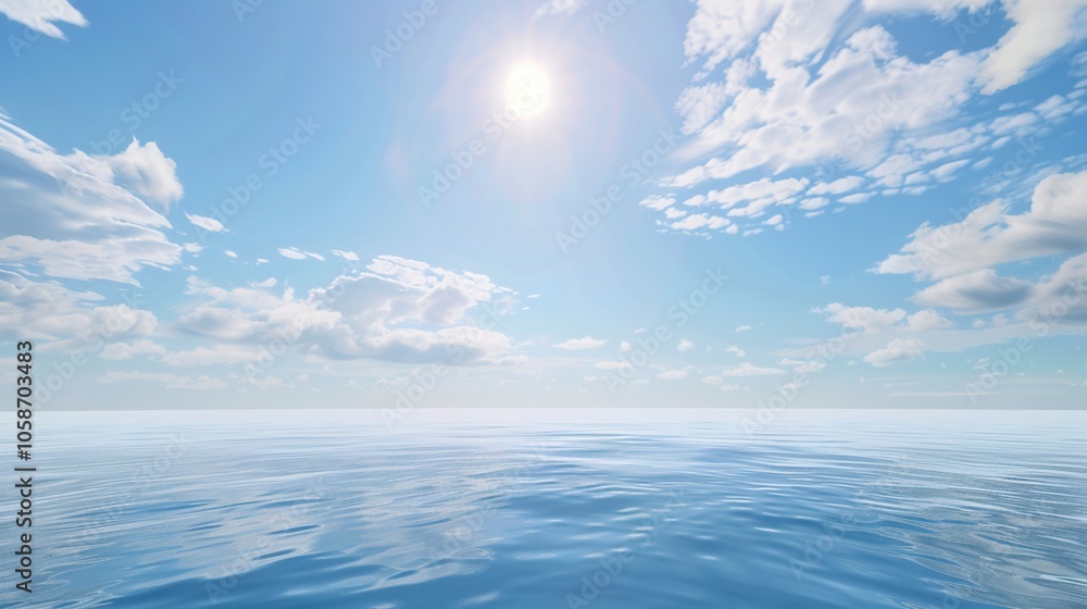 The captivating combination of a blue sky with fluffy white clouds, the vast expanse of the sea, and the vibrant green plants, enjoy the tranquility of nature.Generative AI The captivating combination of a blue sky with fluffy white clouds, the vast expanse of the sea, and the vibrant green plants, enjoy the tranquility of nature.Generative AI