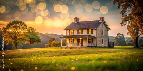 Minimalist Photography of Snodgrass House, Chickamauga and Chattanooga National Military Park, Fort Oglethorpe, Georgia, September 2024 - Tranquil Historic Landscape photo