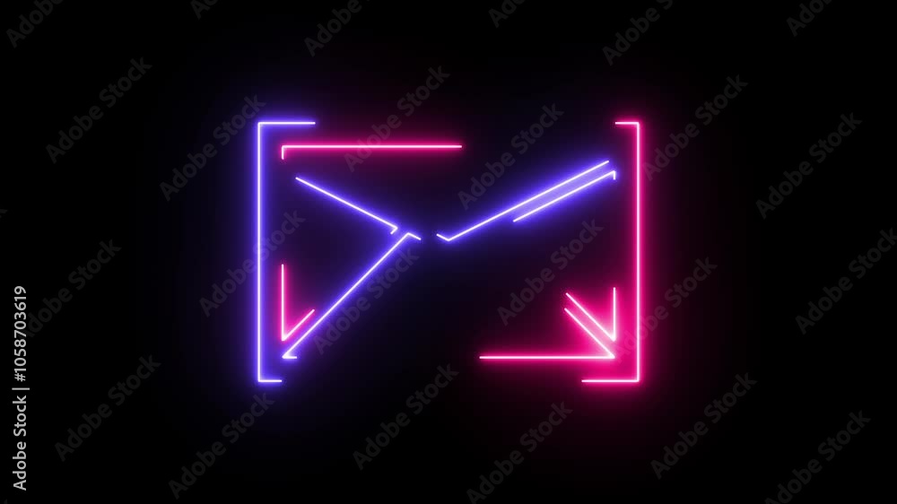 neon message icon on a black background with red and blue color neon message icon on a black background with red and blue color