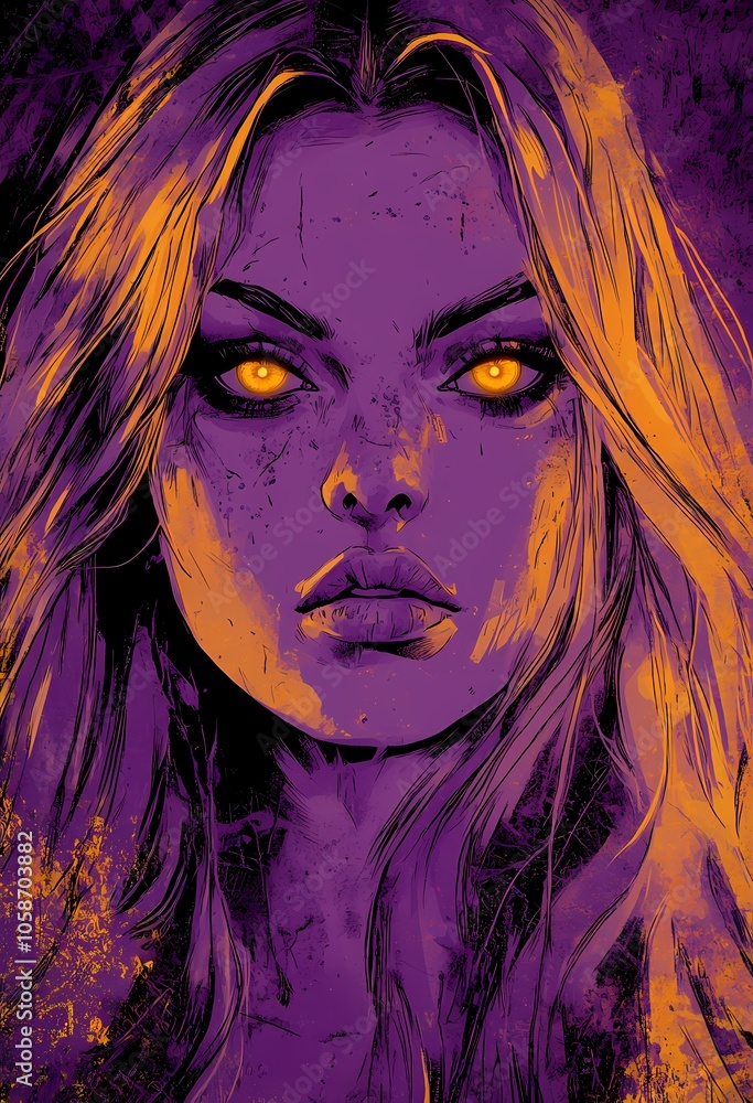 Cool girl with yellow eyes Cool girl with yellow eyes