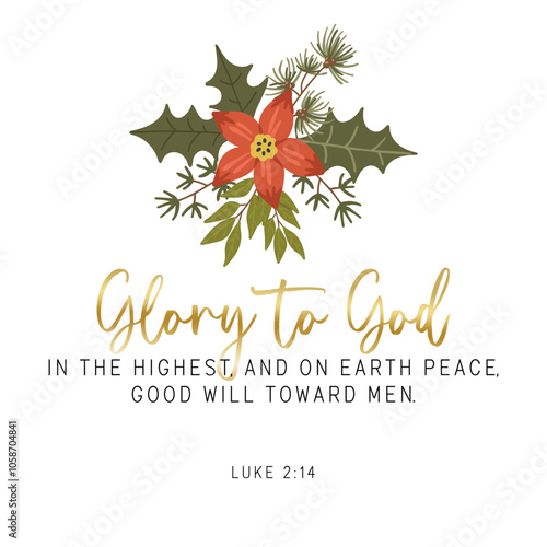 Christmas verse, Christmas holiday vector, Bible verse text vector, Printable scripture text, Bible text art vector