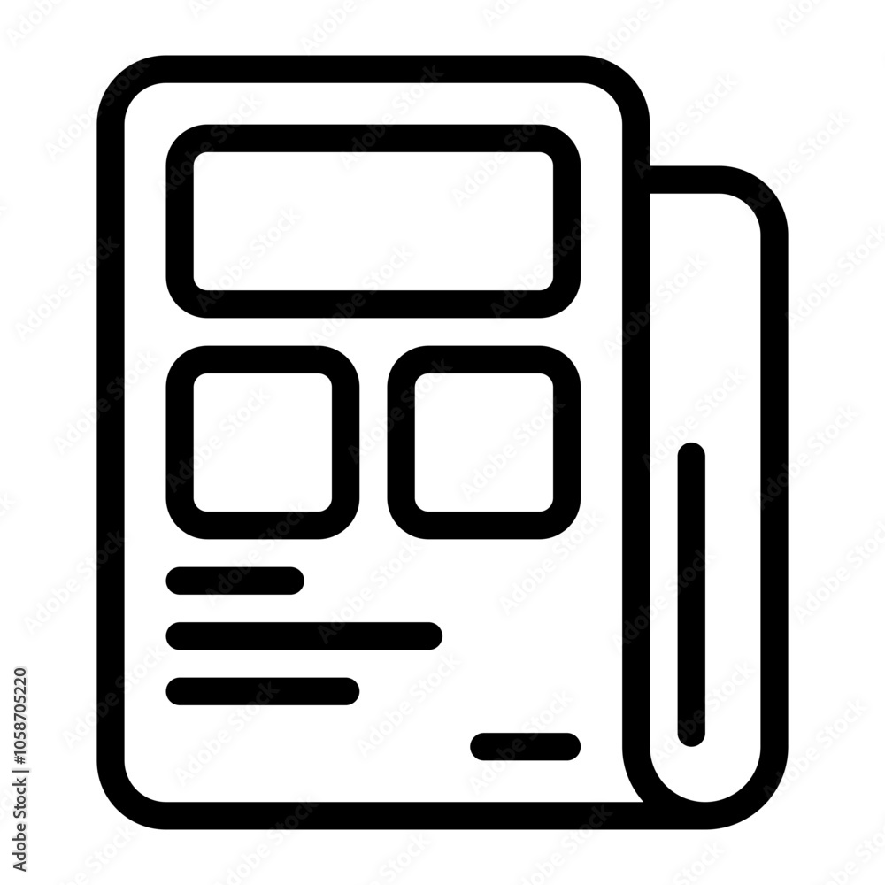 Newspaper Line Icon Newspaper Line Icon
