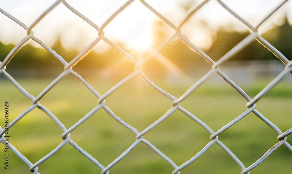 Close-up shot of a chain link fence, Generative AI Close-up shot of a chain link fence, Generative AI