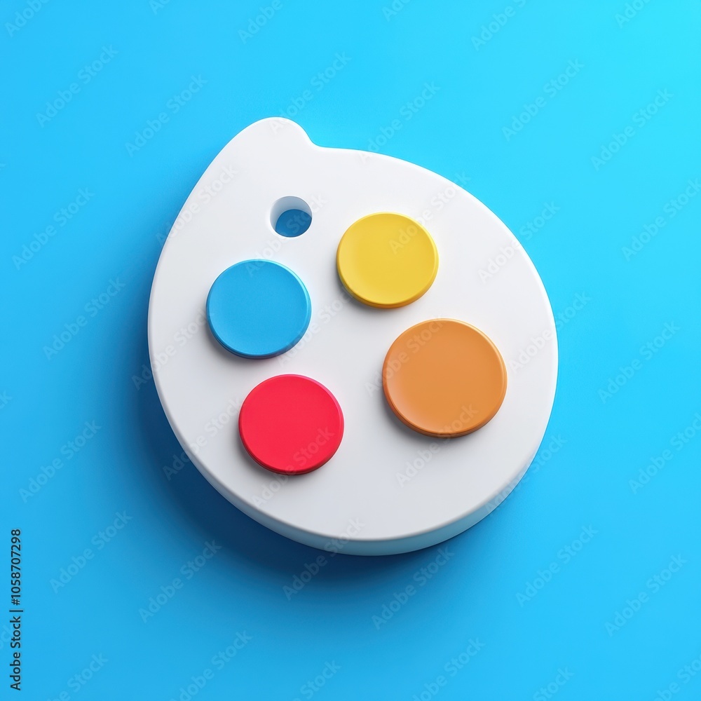 Vibrant Game Controller on Bright Blue Background Vibrant Game Controller on Bright Blue Background