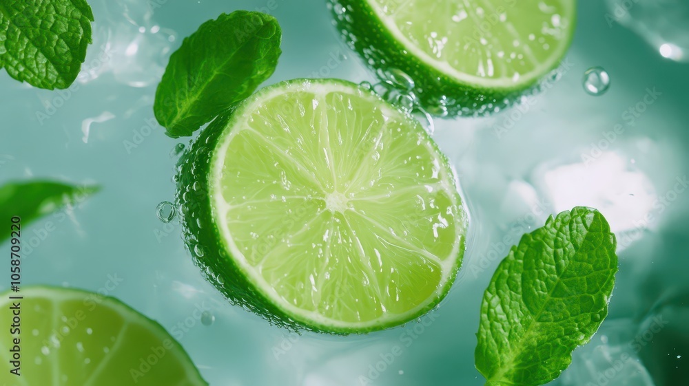 Refreshing Sparkling Water with Fresh Lime and Mint for a Zesty Summer Drink Refreshing Sparkling Water with Fresh Lime and Mint for a Zesty Summer Drink