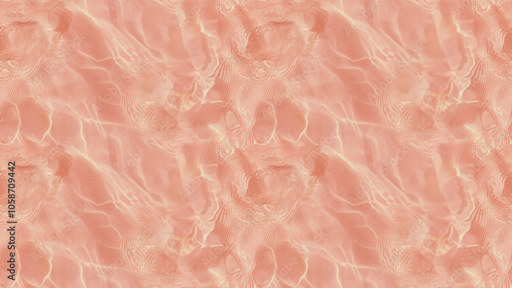 A close-up, top-down view of a soft pink water surface with faint caustic patterns across gentle ripples A close-up, top-down view of a soft pink water surface with faint caustic patterns across gentle ripples