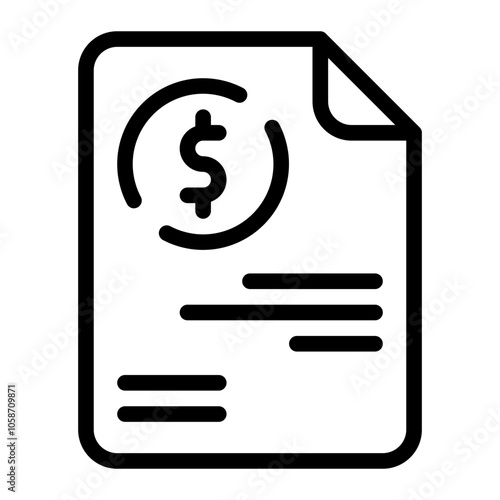 Tax Refund Line Icon