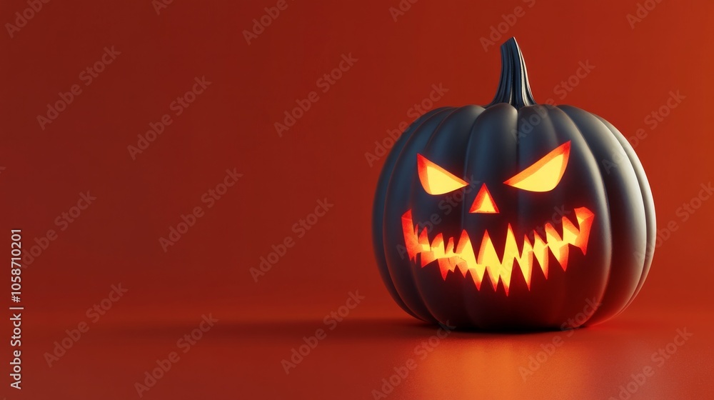 A pumpkin with a scary face and a light inside A pumpkin with a scary face and a light inside
