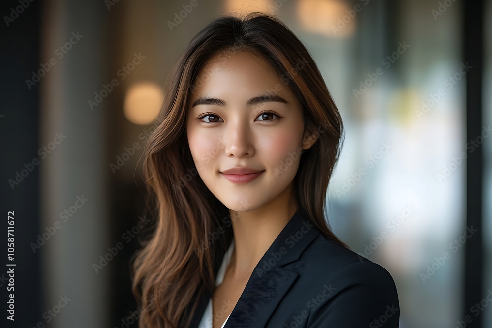 Confident Businesswoman with Dark Hair, Headshot Portrait Confident Businesswoman with Dark Hair, Headshot Portrait