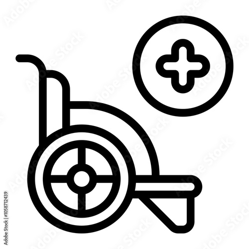 Wheel Chair Line Icon