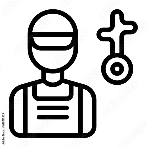 Worker Line Icon