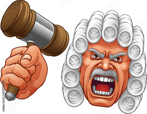 Angry Judge Hammer Gavel Ca...