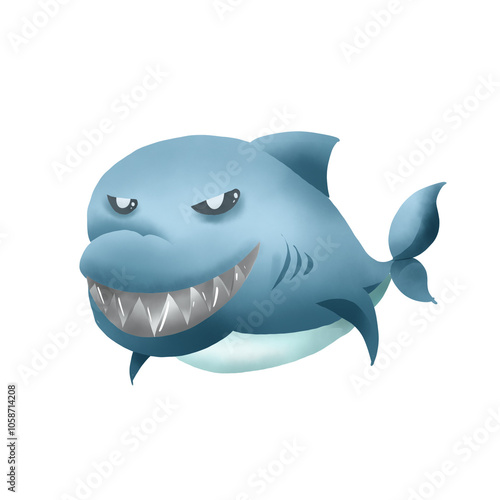 shark cartoon isolated on white