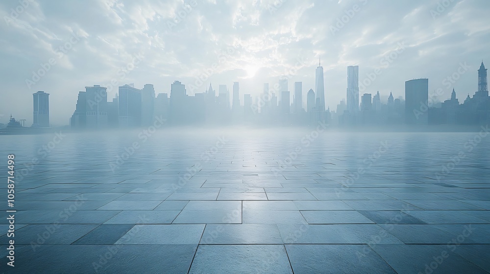 Manhattan, Dubai, Shanghai, and Hong Kong City Centers with Platforms, Roads, Parking Lots, and Brick Pavements for Car Advertisement Background Manhattan, Dubai, Shanghai, and Hong Kong City Centers with Platforms, Roads, Parking Lots, and Brick Pavements for Car Advertisement Background