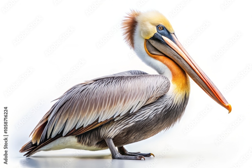 Stunning Full-Body Pelican Photography on Pure White Background, Perfect for Wildlife Enthusiasts and Nature Lovers, Ideal for Stock Images and Print Media Stunning Full-Body Pelican Photography on Pure White Background, Perfect for Wildlife Enthusiasts and Nature Lovers, Ideal for Stock Images and Print Media