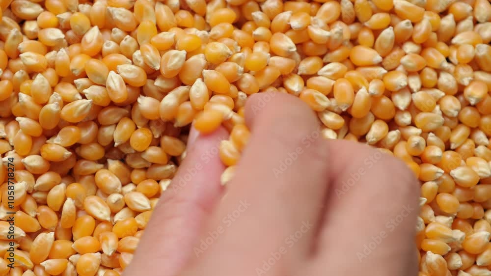 Corn with hand Corn with hand