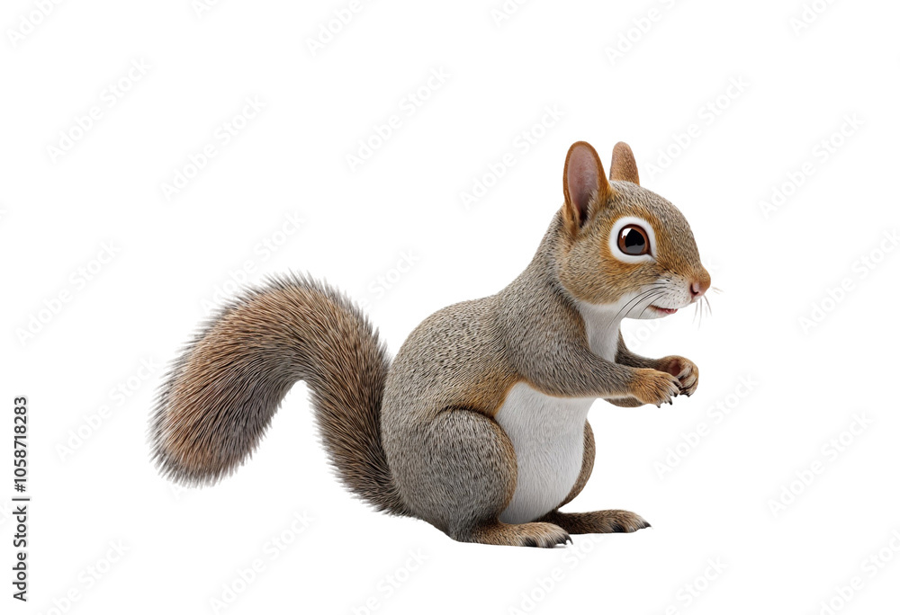 Obraz premium squirrel with nut isolate on transparency background PNG