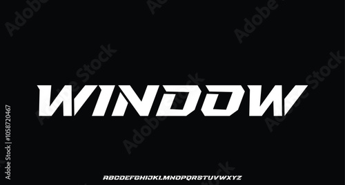 Strong futuristic alphabet display font vector. Modern vanguard bold typeface
