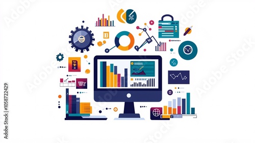 Futuristic Digital Economic Dashboard with Real-Time Data and Interactive Charts in High-Tech Design