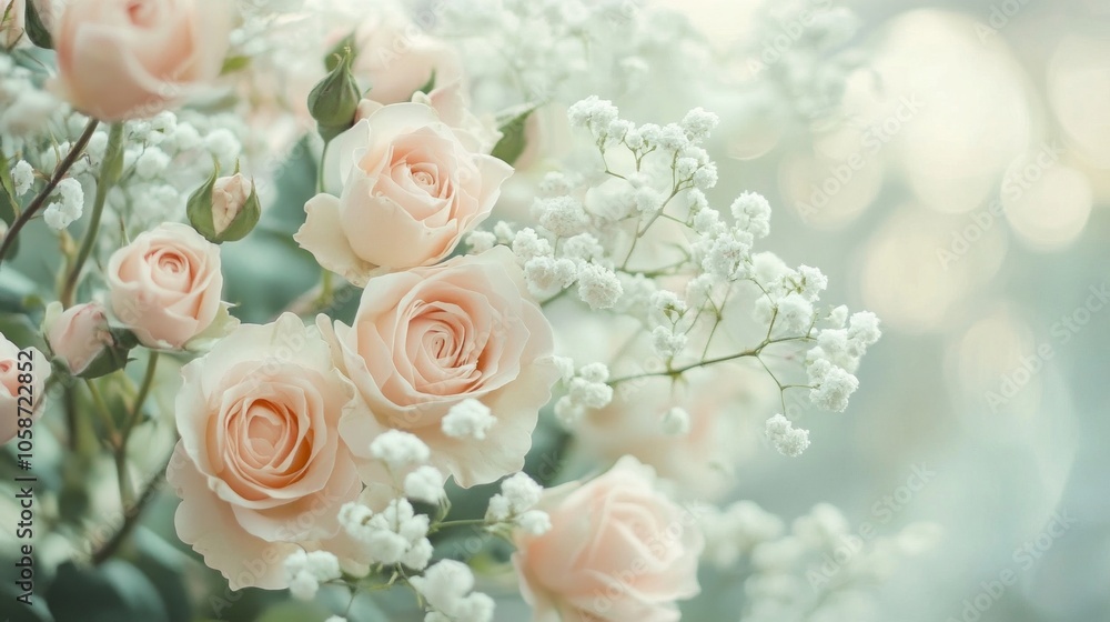 A bouquet of white roses with a green stem A bouquet of white roses with a green stem