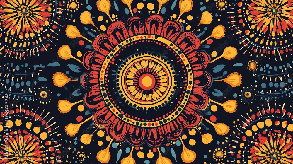 Vibrant Circular Mandala Design Vibrant Circular Mandala Design