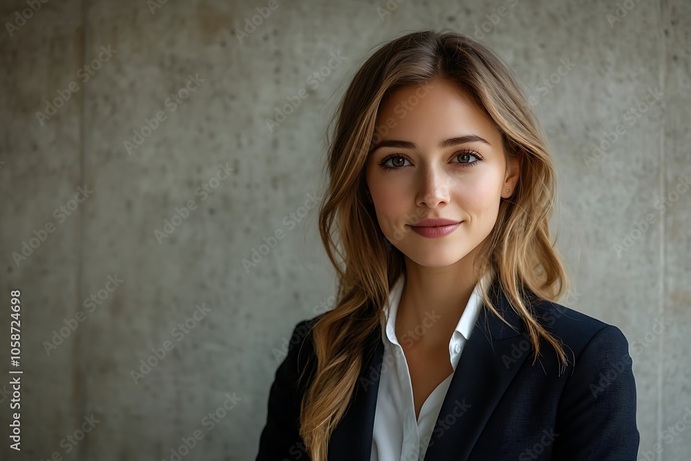 Confident Businesswoman with Sharp Eyes and Blazer Confident Businesswoman with Sharp Eyes and Blazer