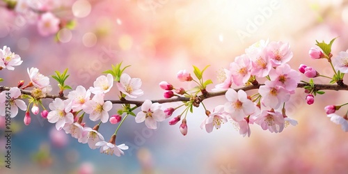 spring cherry blossom branch scene