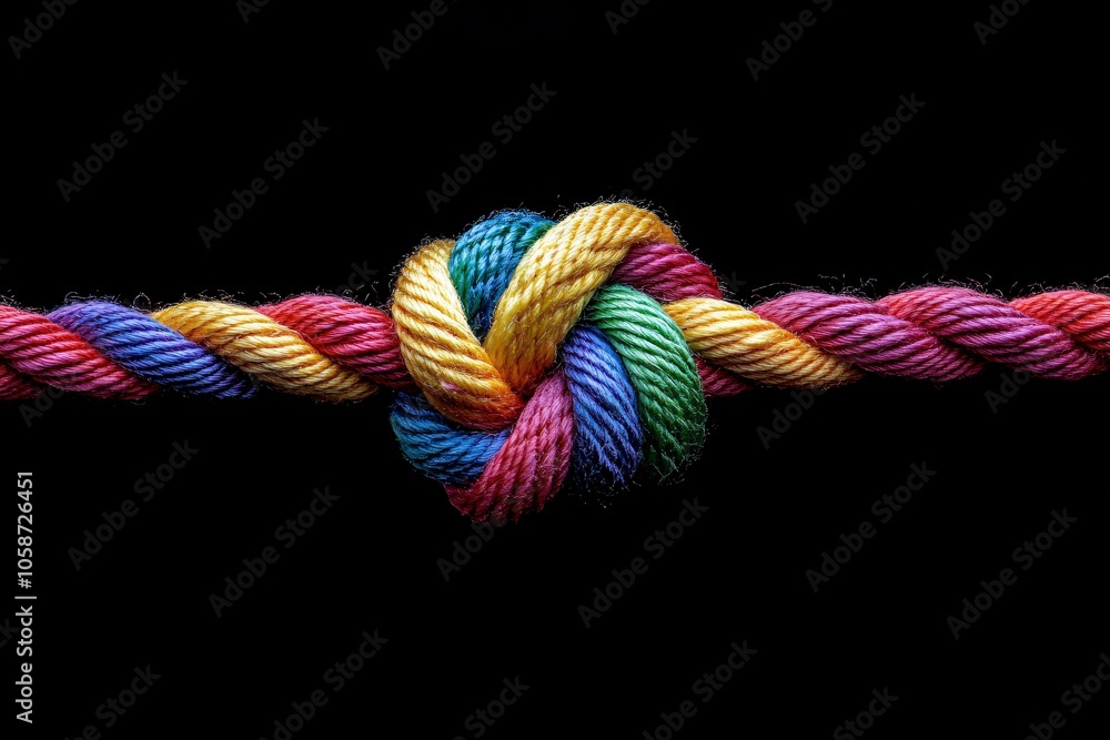 A beautiful assortment of twisted yarn strands is arranged neatly in vibrant colors that include green, yellow, red, pink, and blue A beautiful assortment of twisted yarn strands is arranged neatly in vibrant colors that include green, yellow, red, pink, and blue