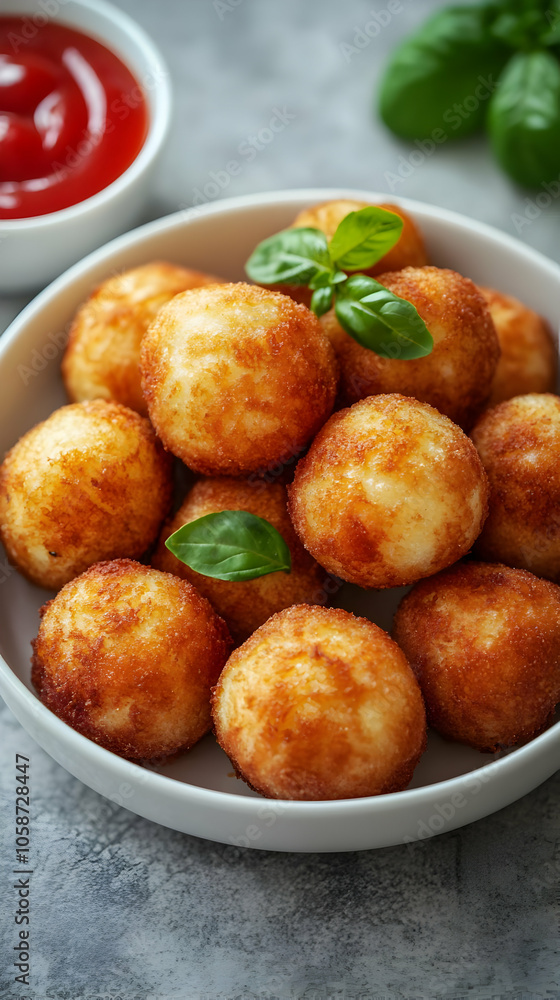 Crispy Fried Potato Balls Photo Crispy Fried Potato Balls Photo