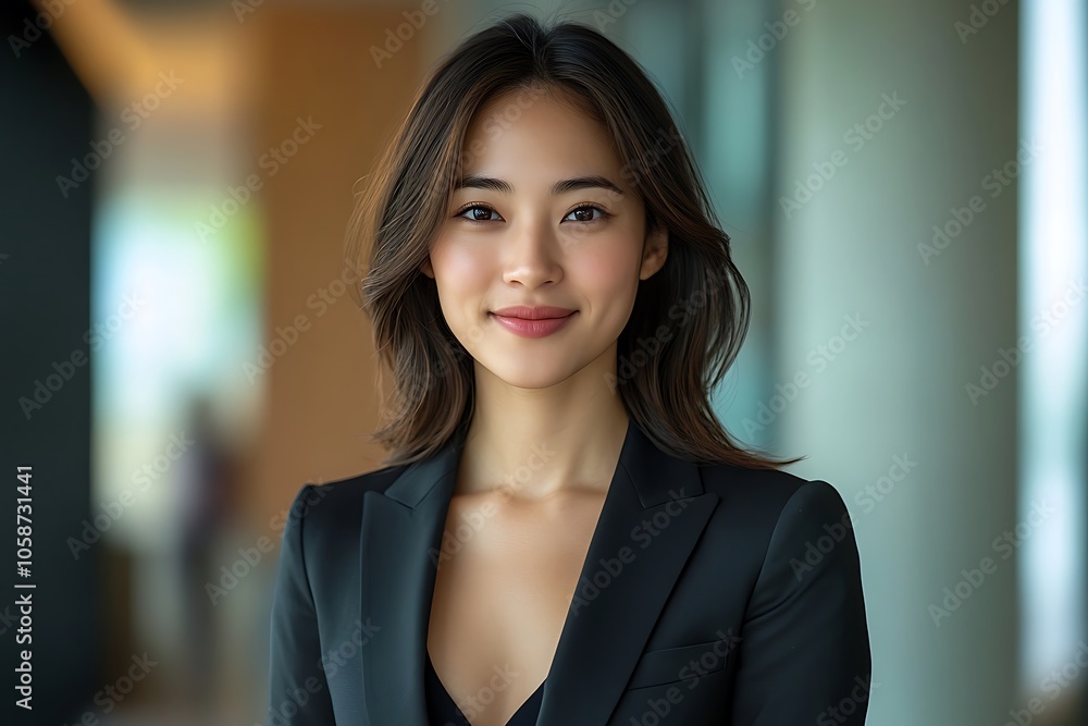 Confident Female Executive in Modern Business Attire Confident Female Executive in Modern Business Attire