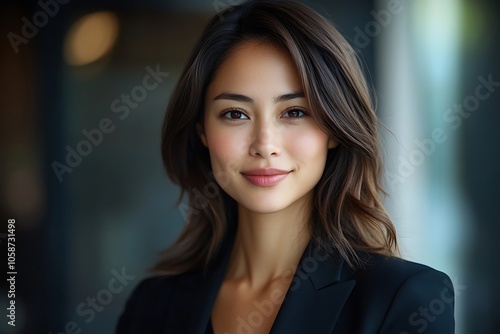 Free Download Confident Female Executive in Modern Office Space - GFXLoad
