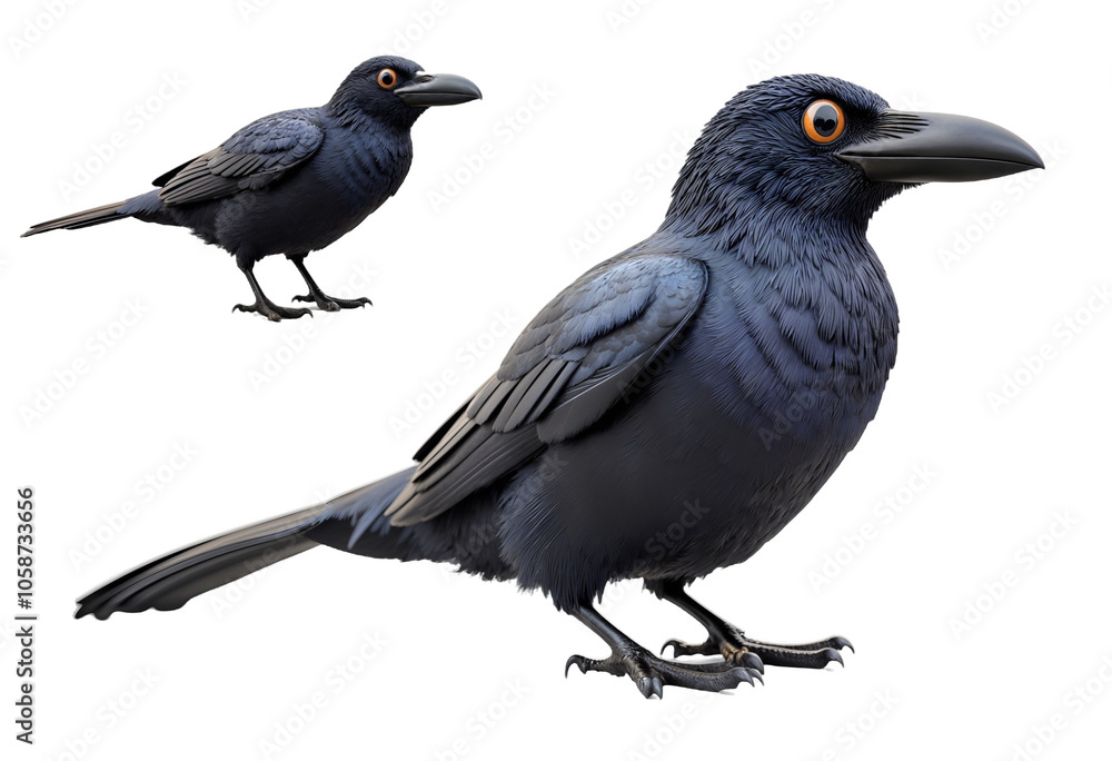 Fototapeta premium Raven isolated on white transparency background
