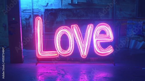 A neon sign spelling 
