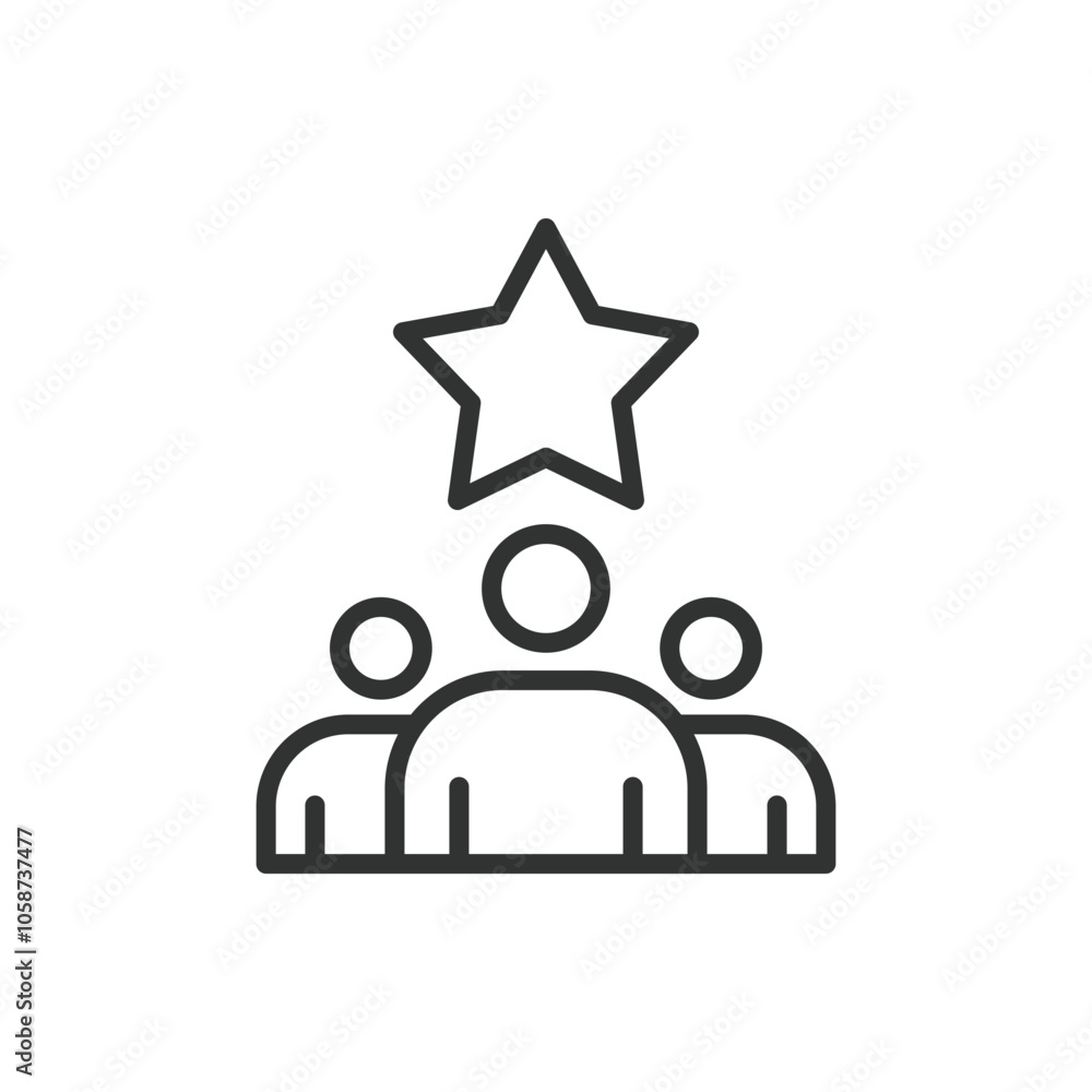 Team goal icon in line design. Team goal, collaboration, target, achievement, success, vision, motivation on white background vector. Team goal editable stroke icon